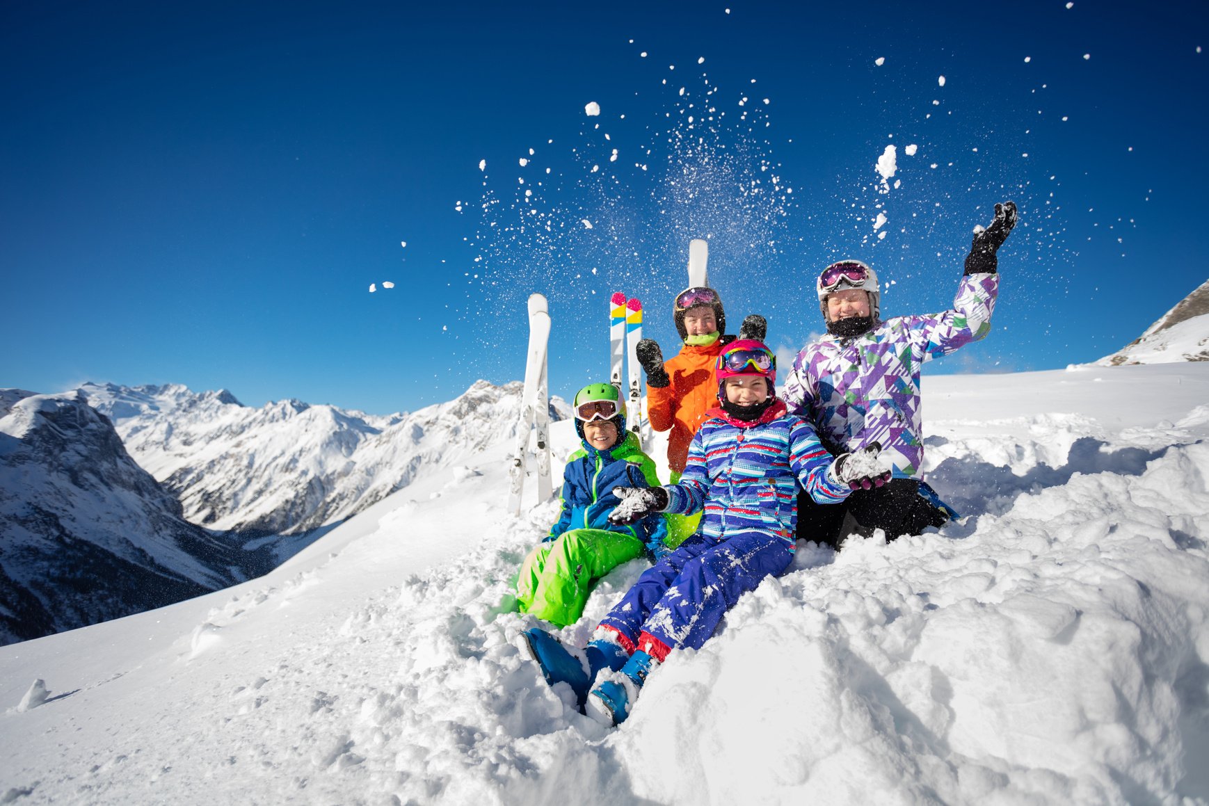 Kids Playing with Snow